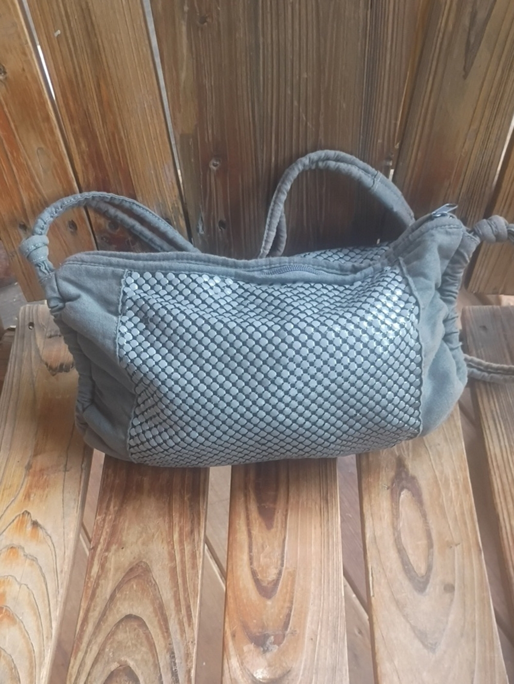 Everyday Gray Shoulder Bag with Double Long Handles